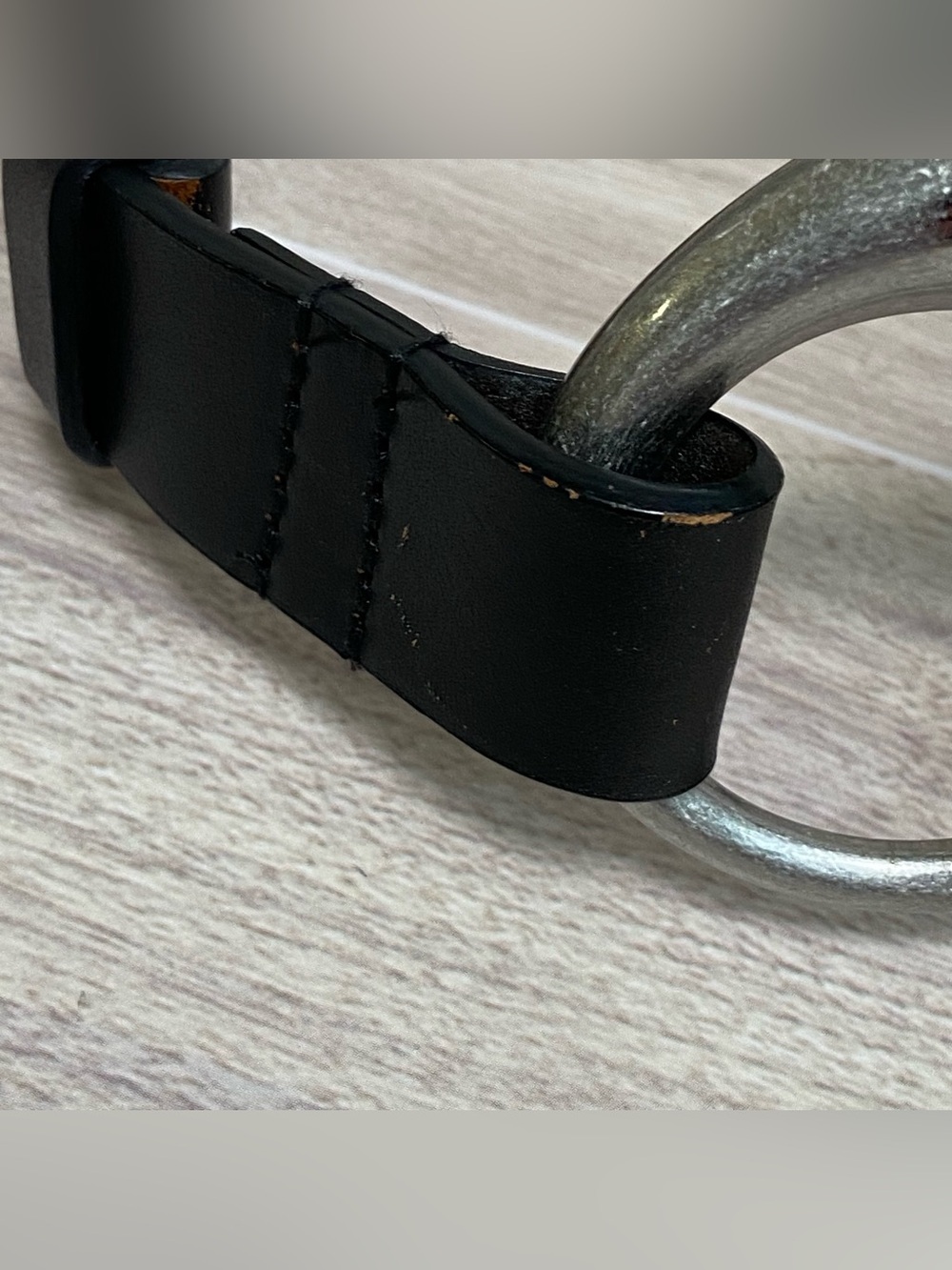 CHICO'S / Black Leather Silver Buckle Adjustable Belt - Picture 13 of 14